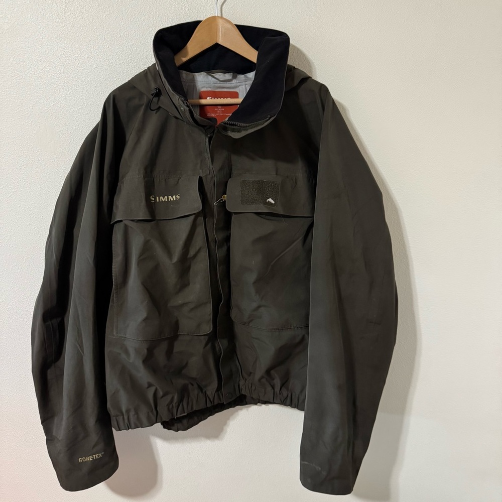 Simms Gore-Tex Guide Classic Wading Jacket Army Green Fishing Waterproof-3XL